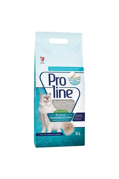 PROLİNE Marsilya Sabun Kokulu Topaklanan Bentonit Kedi Kumu 5 Lt ürün görseli 1