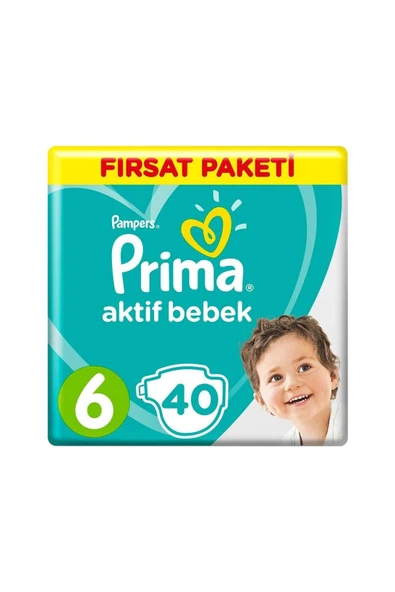Bebek Bezi Aktif Bebek Eko Paket 6 Beden 40 Adet ürün görseli 1
