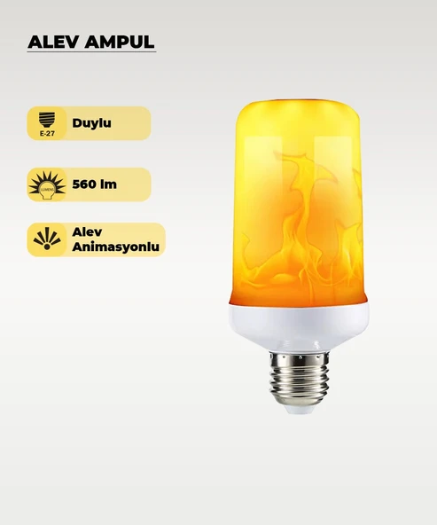 7W Alev Efektli Dekoratif Led Ampul - E27 Duy ürün görseli 1