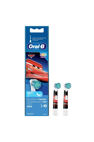 Oral-B Cars Çocuklar İçin 2'li Diş Fırçası Yedek Başlığı EB10 ürün görseli 1