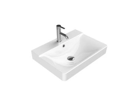 Turkuaz Yeni Mona Etajer Uyumlu Lavabo 60*45 cm ürün görseli 1