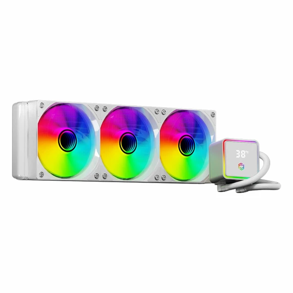 Frisby FCL-360W ARGB 360mm AM5/1851P Beyaz İşlemci Sıvı Soğutucu ürün görseli 1
