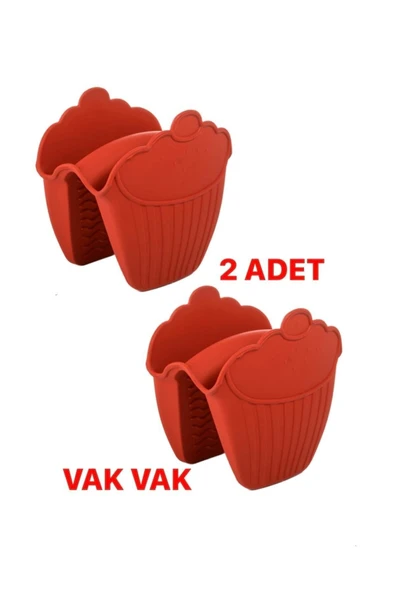 Silikon Fırın Eldiveni Vak Vak 2’li Kırmızı ürün görseli 1