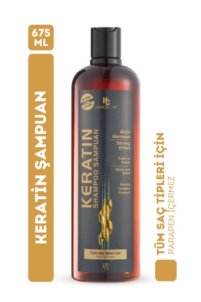 Hunca Care Keratin Özlü Canlı ve Parlak Saçlar Şampuan 675 ml ürün görseli 1