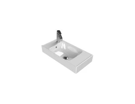 Turkuaz Sharp Etajer Uyumlu Lavabo 60*30 cm (Soldan Batarya Delikli) ürün görseli 1