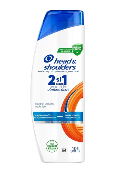 Head & Shoulders Erkeklere Dökülme Karşıtı 2'Si 1 Arada Kepeğe Karşı Etkili Şampuan 300Ml ürün görseli 1