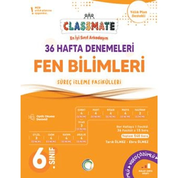 . Sınıf Classmate 36 Hafta Denemeleri Fen Bilimleri ürün görseli 1