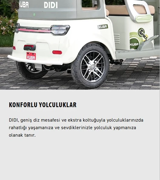 Kuba Dıdı Elektrikli Moped Gri - Resim 3