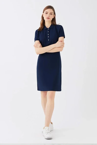 FASHION FRIENDS KADIN POLO YAKA ELBİSE 25Y0499K1 ürün görseli 1