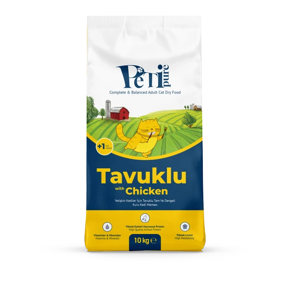 Petipure Tavuklu Kuru Yetişkin Kedi Maması 10 Kg ürün görseli 1