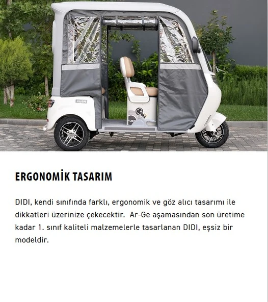 Kuba Dıdı Elektrikli Moped Gri - Resim 2