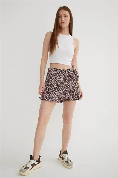 FASHION FRIENDS KADIN DESENLİ ŞORT ETEK 25Y0183K1 ürün görseli 1