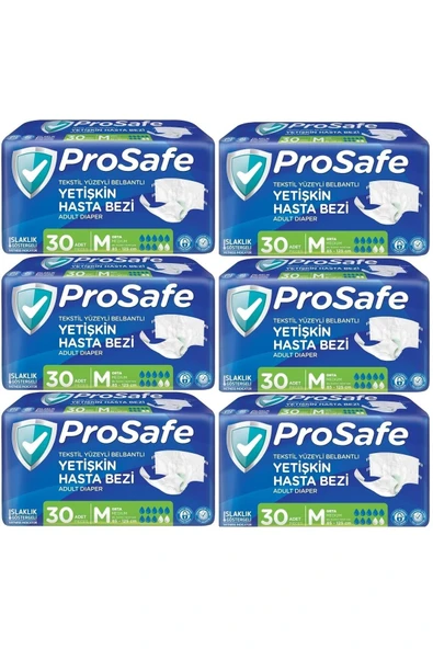 Hasta Bezi Yetişkin Bel Bantlı Tekstil Yüzey M - Medium - Orta Boy 180 Adet (6PK*30) ürün görseli 1