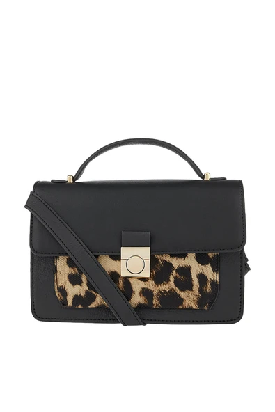 Kadın Omuz Çantası Boxy Leopard Satchel - Resim 3