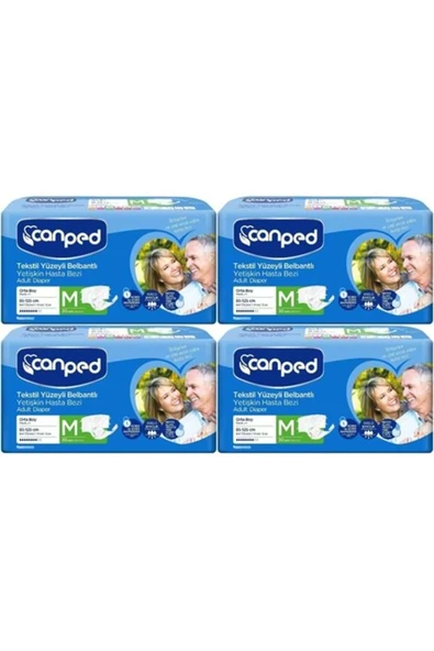 STD Canped Hasta Bezi Yetişkin Bel Bantlı Tekstil Yüzey M-Orta Boy 120 Adet (4PK*30) ( TEKLİDİR ) ürün görseli 1