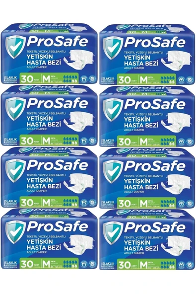 Hasta Bezi Yetişkin Bel Bantlı Tekstil Yüzey M - Medium - Orta Boy 240 Adet (8PK*30) ürün görseli 1