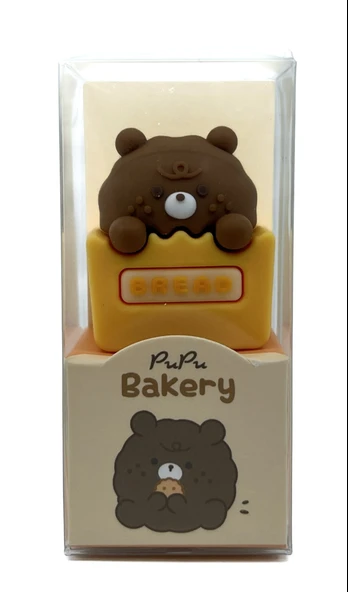 Pupu Bakery 3d Silikon Renkli Kalemtraş  Ayıcık ürün görseli 1