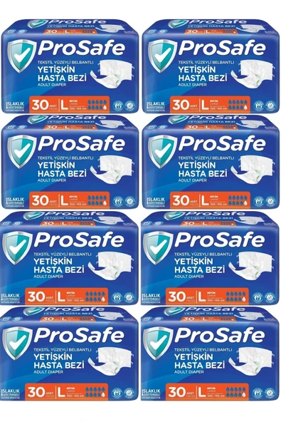 Hasta Bezi Yetişkin Bel Bantlı Tekstil Yüzey L - Large - Büyük Boy 240 Adet (8PK*30) ürün görseli 1
