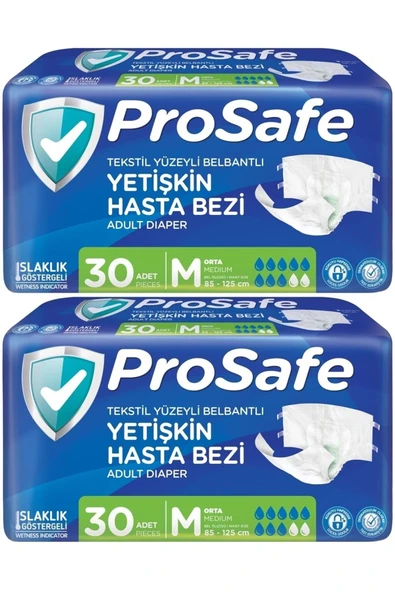 Hasta Bezi Yetişkin Bel Bantlı Tekstil Yüzey M - Medium - Orta Boy 60 Adet (2PK*30) ürün görseli 1