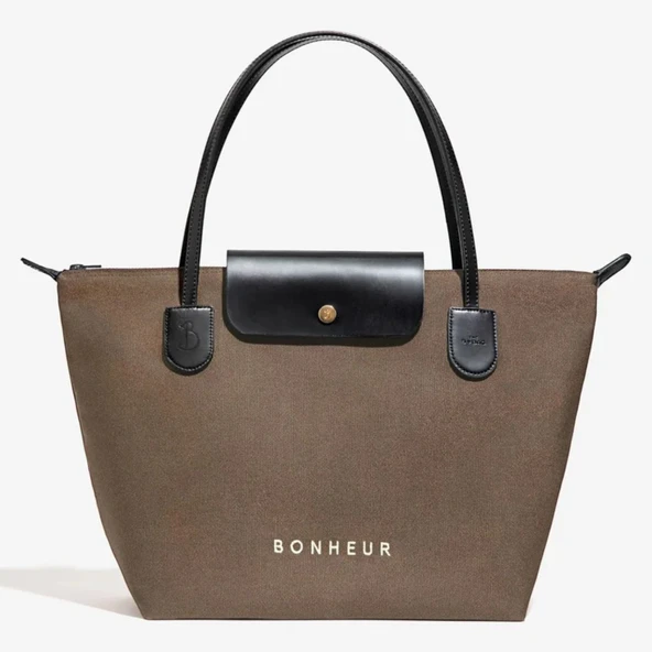 BONHEUR N 7 Kanvas Çanta- Mocha Cream ürün görseli 1