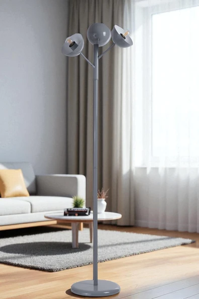 Lumexx KÜRE 3 LÜ GRİ LAMBADER METAL BAŞLIKLI ürün görseli 1