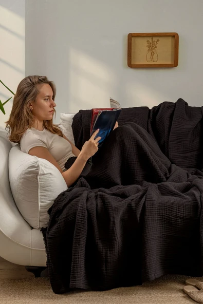 Rayme Textile Müslin Yatak Örtüsü Ultra Yumuşak Yüksek Kaliteli 4 Kat Muslin Pike (Tek Kişilik (240x280 cm) ürün görseli 1