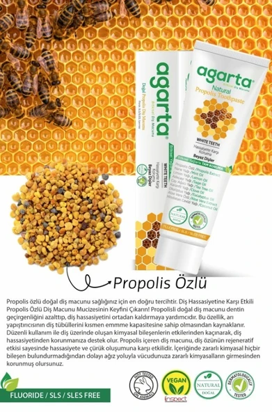 Agarta Doğal Propolis Diş Macunu 100 ml - Resim 3