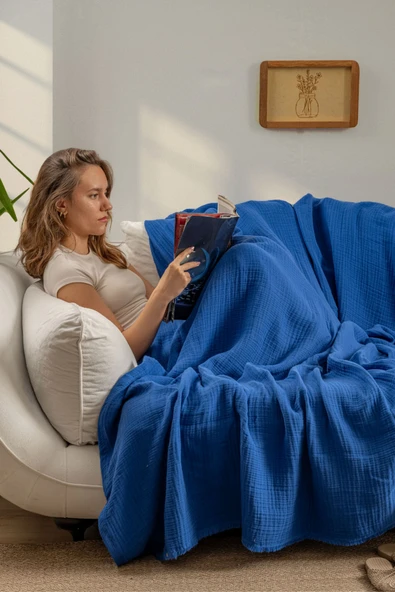 Rayme Textile Müslin Yatak Örtüsü Ultra Yumuşak Yüksek Kaliteli 4 Kat Muslin Pike (Tek Kişilik (240x280 cm) ürün görseli 1