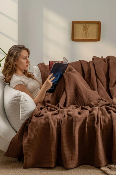 Rayme Textile Müslin Yatak Örtüsü Ultra Yumuşak Yüksek Kaliteli 4 Kat Muslin Pike (Tek Kişilik (240x280 cm) ürün görseli 1