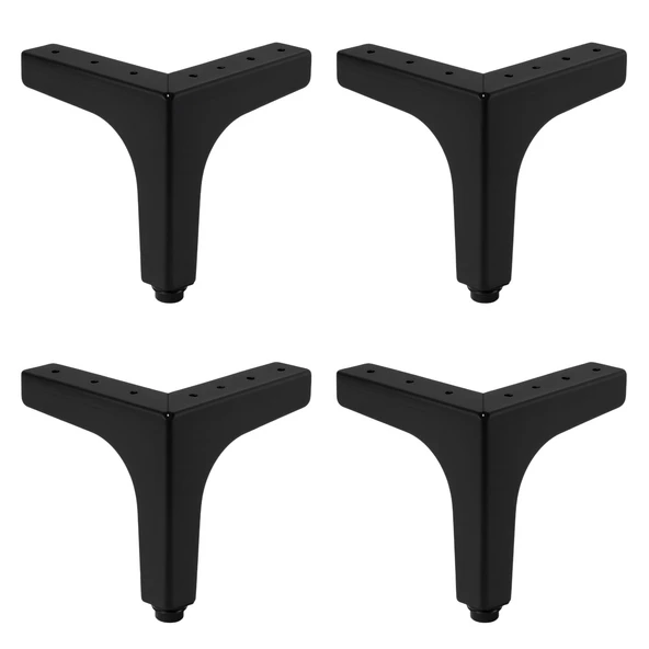 Dekor 12 cm Siyah 4'lü Set Metal Mobilya Ayağı Modern Tasarım Koltuk Sehpa Masa TV Ünitesi Uyumlu ürün görseli 1