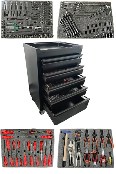stilmax XL SERİ 5 Çekmeceli Alet Dolabı 175 Parça İçi Dolu Full Set Takım Arabası ürün görseli 1