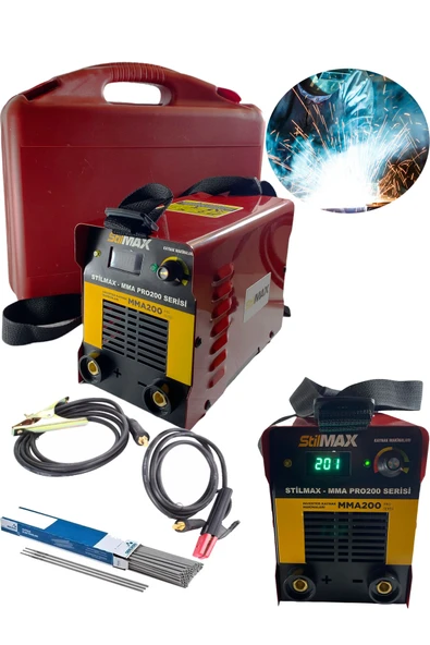 stilmax 201 Amper Çift Kartlı Turbo Fan Soğutmalı Dijital Invertör Kaynak Makinesi + Magmaweld Elektrot Set ürün görseli 1
