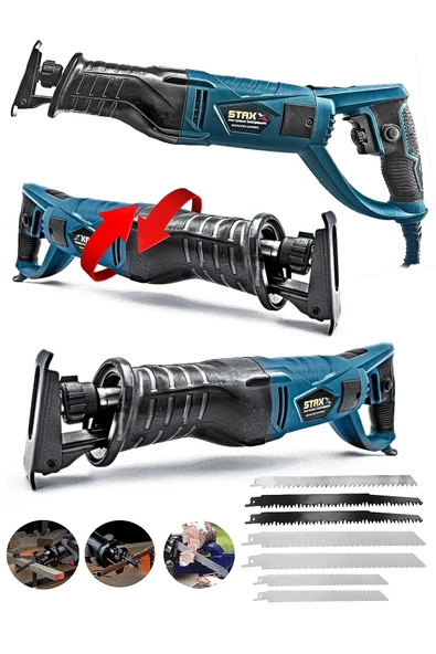 STAXX POWER St1845 4500w Devir Ayarlı 180° Döner Başlıklı Tilki Kuyruğu Ahşap Metal Kemik Et Kesme + 7 Bıçak ürün görseli 1
