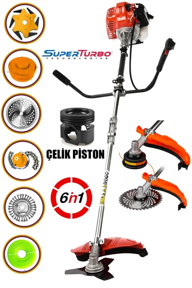 STAXX POWER Güçlendirilmiş Çelik Pistonlu 20HPX Super Benzinli Yan Tırpan Ot Biçme Tırpanı 6IN1 Çok Başlıklı ürün görseli 1