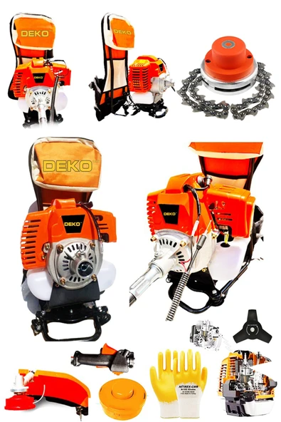 DEKO TURKEY Turbo Çelik Krank 3.2 Hp 63cc Benzinli Sırt Tipi Tırpan Çayır Ot Biçme Makinesi ürün görseli 1