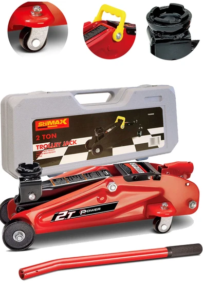stilmax Germany Pro 2.5 Ton/2500kg Arabalı Tekerlekli Hidrolik Kriko Plastik Taşıma Çantalı 2 Yıl Garantili ürün görseli 1