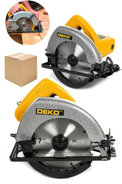 DEKO TURKEY Metal Dişli Sistem Şanzuman Bakır Motor Ahşap Sunta Kesme Daire Testere Makinesi 1400 Watt 185mm ürün görseli 1