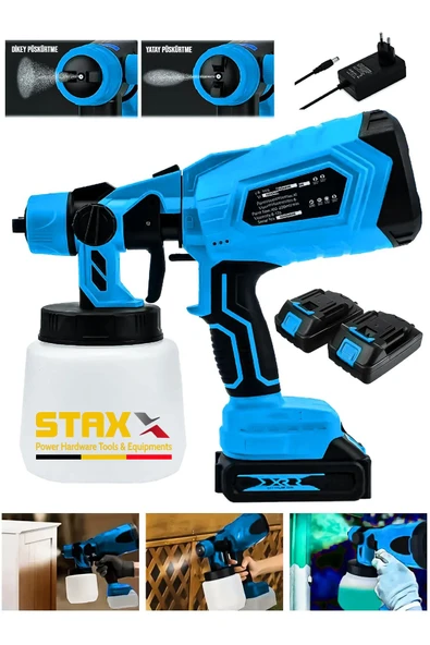 STAXX POWER STX9900 Yüksek Basınçlı Boya Ilaç Dezenfektan Püskürtme Makinesi Şarjlı Akülü Sprey Boya Tabancası ürün görseli 1