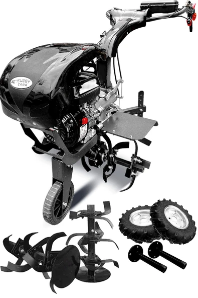 KUZEY ÇAPA 2+1 URAS Serisi K75X Titanyum Şanzıman 6.5HP Benzinli Çapalama Makinesi Bıçak ve Tekerlekler Dahil ürün görseli 1
