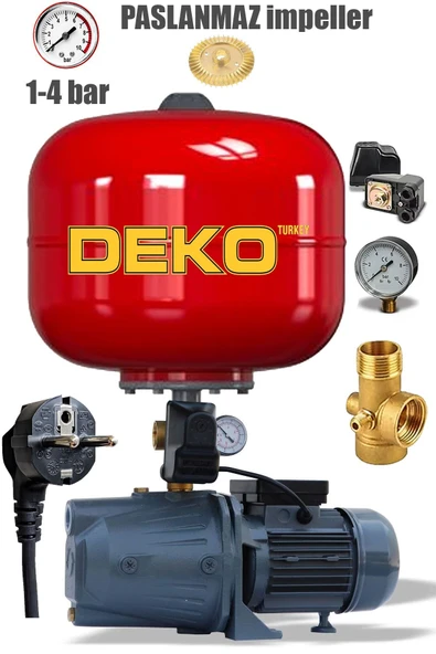 DEKO TURKEY Otomatik Sistem Paket Hidrofor 4 Kat 4 Daire İtalyan Küre Paslanmaz Tanklı Jet Hidrofor Pompa Set ürün görseli 1