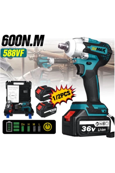 stilmax Germany 36v 5ah Kömürsüz Bakır Sargı Çift Akülü Şarjlı Metal Somun Sökme Bijon Matkap Seti ürün görseli 1