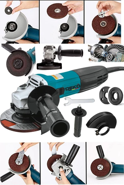 DEKO TURKEY Metal Dişli Sistem Bakır Sargılı 3500watt 115mm -125mm Spiral Avuç Içi Kesme Ve Taşlama Makinası ürün görseli 1