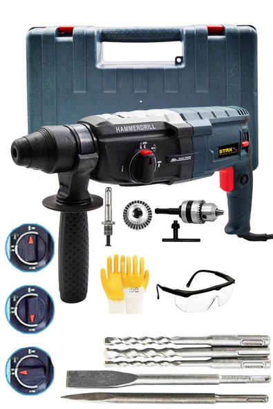 STAXX POWER Kd3290 Metal Dişli Şanzıman Kırıcı Delici Darbeli Matkap 2-28mm Hilti 3.5 J 900w + Mandren Hediye ürün görseli 1