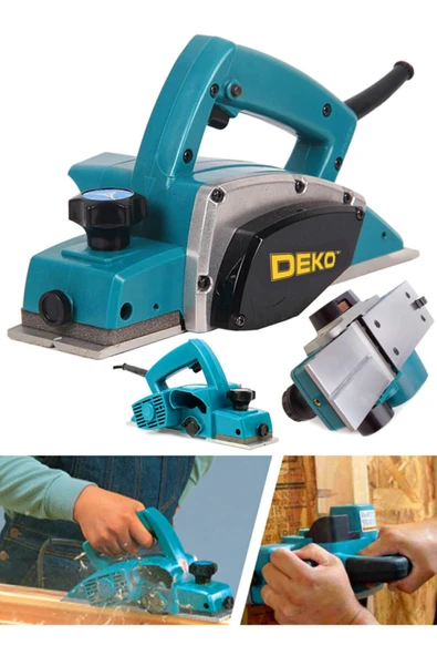 DEKO TURKEY 3300 Watt Bakir Sargılı Metal Şanzuman Çift Bıçakli Planya Rende Makinesi Dkt-3300mplny ürün görseli 1