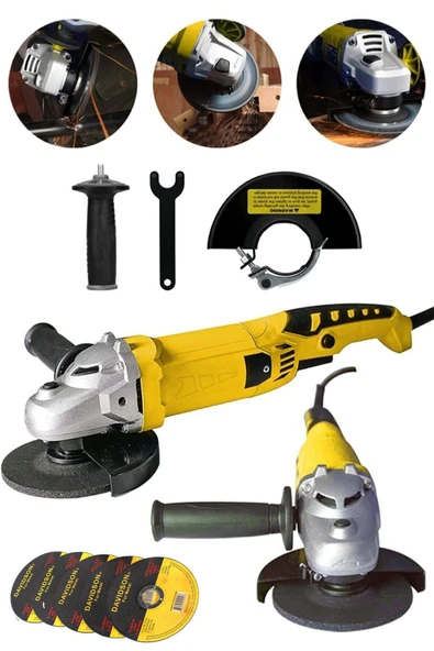 DEKO TURKEY Devir Ayarlı Titanyum Metal Şanzuman Demir Metal Kesme Kuyruklu Spiral Taşlama Makinesi 125mm 3300w ürün görseli 1