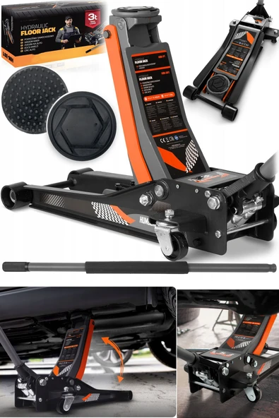 stilmax Ağır Hizmet İçin Mükemmel Seçim: 3 Ton Kapasiteli Alçak Şase Hidrolik Kriko Max 47cm x2 Çift Piston ürün görseli 1