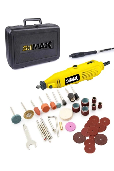stilmax Germany Style 50 Parça Gravür Oyma Makinesi Dremel Taşlama Zımpara Kesme Seti 500 Watt ürün görseli 1