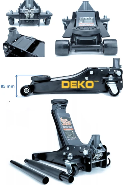 DEKO TURKEY Profesyonel Oto Krikosu – Çift Çelik Piston Teknolojisi ile Alçak Zeminli Araç Kaldırma ürün görseli 1