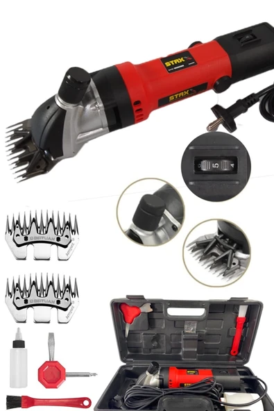 STAXX POWER Metal Dişli Şanzıman 6 Kademeli Koyun Keçi Kırpma Makinesi 3000w Çantalı Set ürün görseli 1