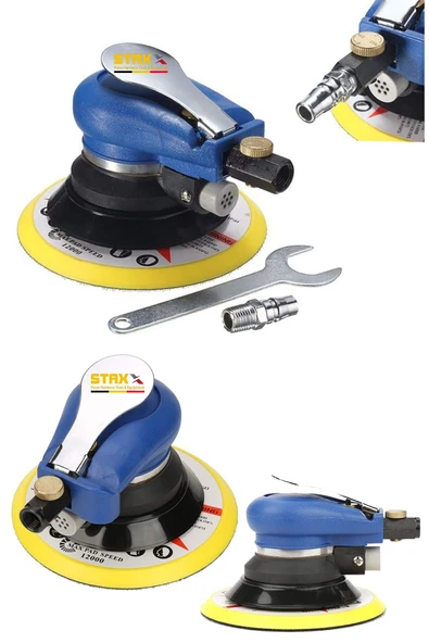 STAXX POWER ST1512HZ  Yüksek Devirli Havalı Orbital Zımpara Polisaj Araç Metal Düzey Temizleme Makinesi - 150MM ürün görseli 1